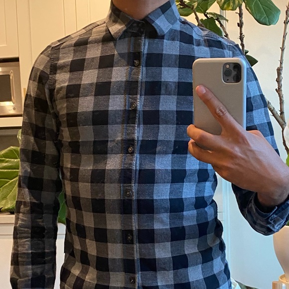 Plaid shirt grey and black - Picture 2 of 4